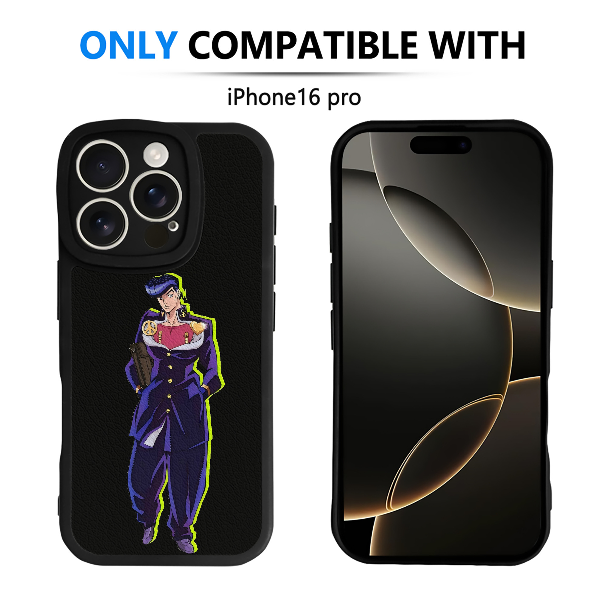 （画像用） ジョジョの奇妙な冒険 ひがしかた じょうすけ JoJo's Bizarre Adventure Higashikata Josuke 【iPhone 16シリーズ対応】シリコンスマホケース（レザー調） 材質：シリコン